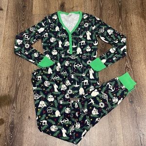 Hanna Andersson Star Wars Christmas long johns pajamas S small jammies top pants